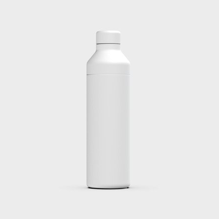 Reusable White Thermal Bottle, Compatible With a Coffee Tumbler Lid