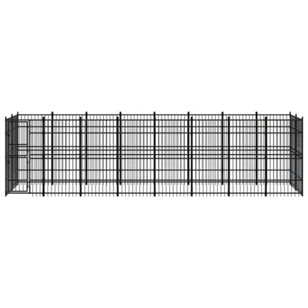 Vidaxl Hundgård För Utomhusbruk Stål 14,75 M² Svart