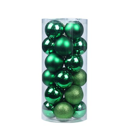 24-pakning julekuldekorasjoner 40 mm knusesikker Fargerik