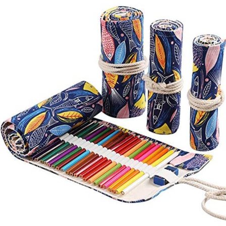 Rull opp blyantveske for 36 fargede blyanter Canvas Organizer Bags