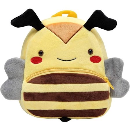 Børnerygsæk (Bi), Lille Rygsæk til Baby Dreng Pige 1-3 År Gammel Sød Letvægts Børnehave Skoletaske Dyr 3D Plys Mini Taske til Pasning