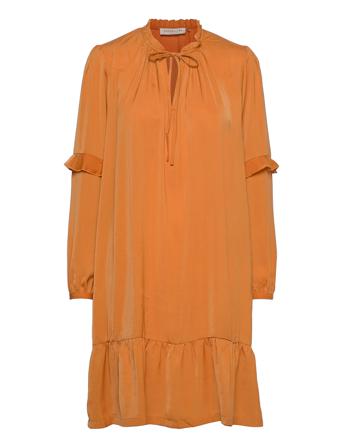 Recycle Polyester Dress Ls Kort Klänning Orange Rosemunde