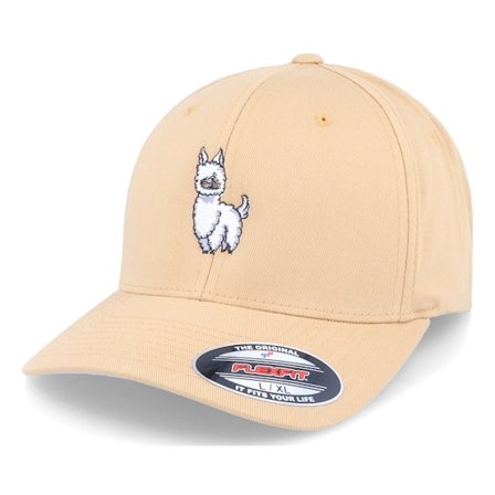 Iconic - Beige flexfit Cap - Cute Llama Curry Flexfit @ Hatstore