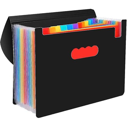 Laajennettava harmonikka-säilytyslaatikko 13 lokerollinen kannella A4 hallinnolliset paperikansiot, A4 asiakirjojen järjestäjä Laajennettava 