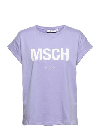Alva Organic Msch Std Tee T-shirt Top Blå MOSS COPENHAGEN