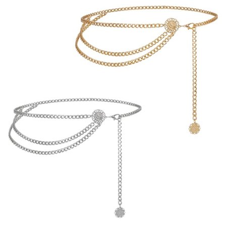 Metallbälte med flera lager, midjebälte med kedja