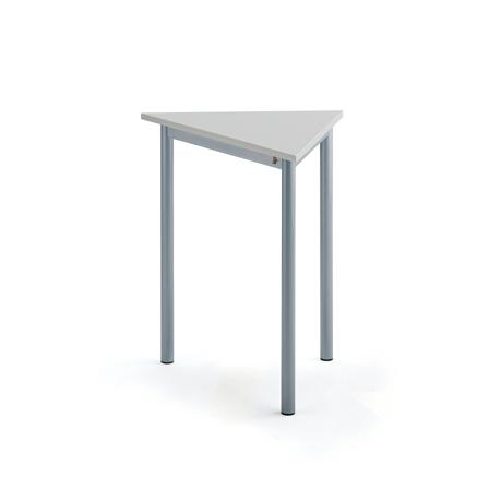Tisch SONITUS TRIANGEL, 700x600x720 mm, Hochdrucklaminat grau, alugrau