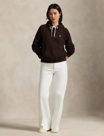 Polo Ralph Lauren Shrunken Fit Fleece Hoodie - Brown - S