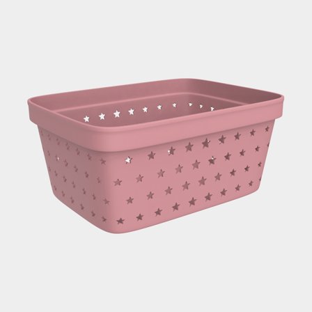 Förvaringskorg i plast Nordiska Plast Store It Star Basket, gammelrosa, 166 x 125 x 75 mm, 1 liter