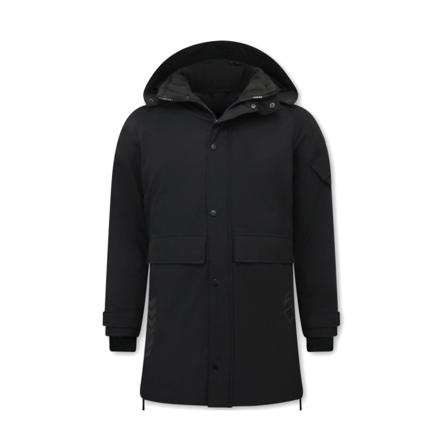 Enos Nette Lange Jas Heren - 9803 - Zwart svart, Herr Vinterjackor, Herr, Storlek: XS