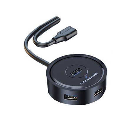 USB 3.0 Hub - 4 Portars Höghastighets USB Splitter för Bärbara Datorer och Hårddiskar - 0.3m Kabel