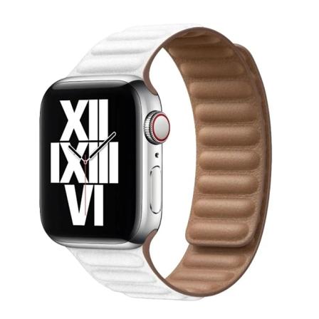 Nahkainen ranneke Apple Watchille - 44mm 40mm 45mm 41mm Magneettinen Linkki Rannekoru iWatch Ultra 49mm Seires 8 7 6 SE 5 4 3 42mm Valkoinen