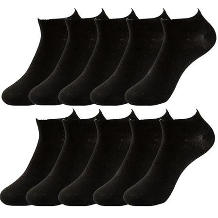 Engros 10 Par Lot Pakke Dame Sokker Ensfarvet Åndbar Sport Ensfarvet Bådsokker Komfortable Ankelsokker Bomuld-sort 10,one Size black 10 Uniform code