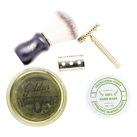 Golden Beards Golden Beards Shaving Kit 5 sæt, Mænd, Barbering, Skrabere & Blade