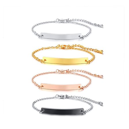 Set med fyra, personliga damarmband graverade namn rostfritt stål personliga partnerarmband | BFF-armband för 2 | Tärnarmband | Siste