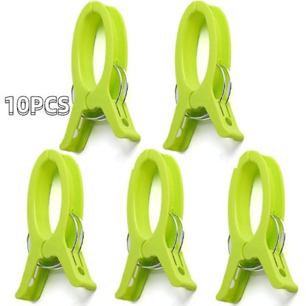 10 stk. Strandhåndklædeklemmer i plast til vasketøjssolstol