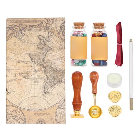 Retro vakker høyglans lyse farger tredimensjonalt stempel mønster forsegling voks stempelsett