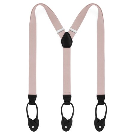 Wąskie jasnoróżowe szelki na guziki dla mężczyzn - Szelki na guziki