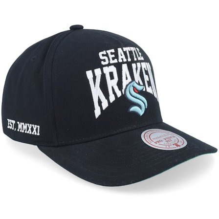 Mitchell & Ness - NHL Svart adjustable Caps - Seattle Kraken Big Time Pro Black A-frame Adjustable @ Hatstore