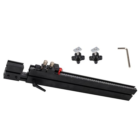 T-skinne med laserskala til træbearbejdning, justerbar 560 mm til 941 mm