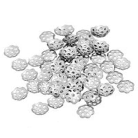 20 Gr.(drygt 1000) Nickelfria Silverpläterade Pärlhattar Ø 6 Mm
