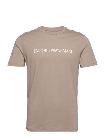 T-Shirt T-shirts Short-sleeved Beige Emporio Armani