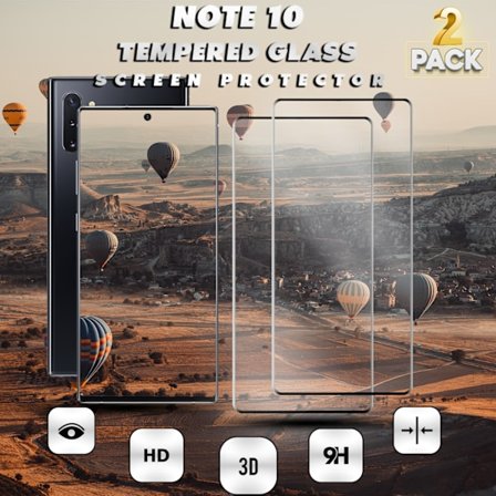 2-Pack Samsung Galaxy Note 10 - Härdat Glas 9H – 3D Skärmskydd - Super kvalitet