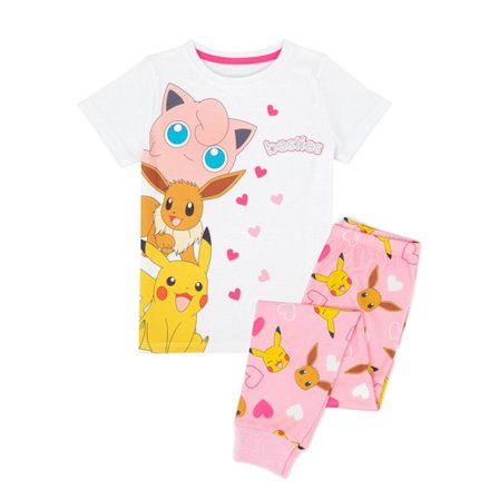 Pokemon Girls Besties Långbenspysjamas Set 3-4 År Vit/Rosa