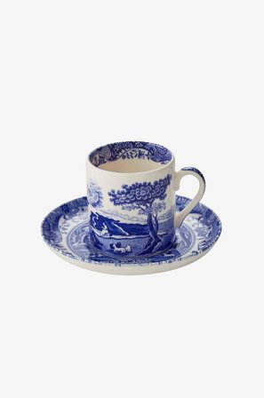 Spode - Kahvikuppi ja aluslautanen Blue Italian 9 cl - Sininen - Kupit & mukit - - Homeroom