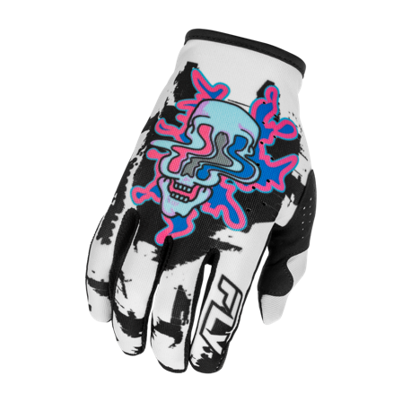 Mănuși Motocross FLY Racing Lite Warp V26 Tineret alb/albastru/roz M