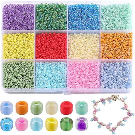 1 Æske 156G Frøperler Glas 3mm Glas Frøperle 12/0 Frøperler Glas Frøperle Bulk Små Pony Perler Runde Glas Spacer Løse Perler til Smykkefremstilling