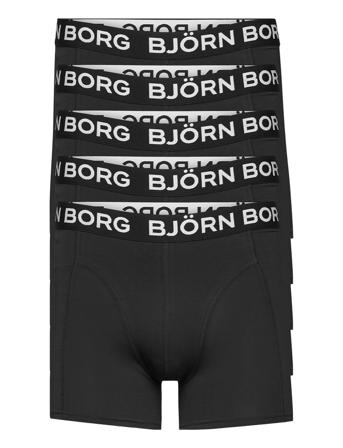 Cotton Stretch Boxer 5P Boxershorts Sort Björn Borg