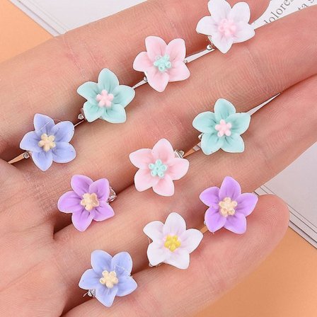 10 kpl 5 värin kukka hiusneuloja - mini kukka hiusneuloja, lilja hiusneuloja, tyttöjen häät koristelu strassi hiusneuloja