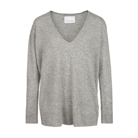 Samsøe Samsøe boston v-neck 6304 Grå, Dame Striktrøjer