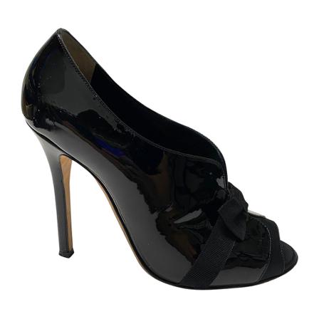 Dolce & Gabbana Pre-owned Bow Bootie in Patent , Zwart , Dames , Maat: 37 EU Vintage Schoenen