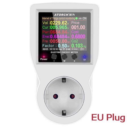 220V AC WIFI Smart Stikkontakt Digital Wattmeter EU Stik Strømmåler~