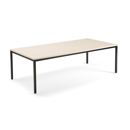Konferensbord, 4-bensstativ, 2400x1200 mm, svart, björk