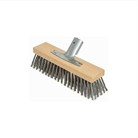 Lämplig för stålborste i ett stycke med metallhandtagshållare Borsthuvud, Premium bokträ, 20 cm