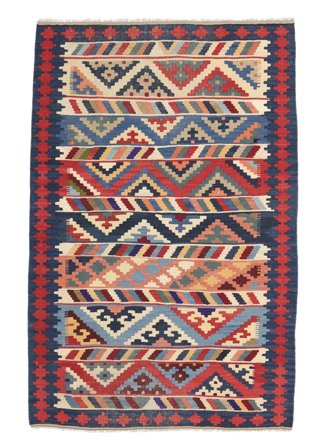 Kilim Qashqai Rug Hand Woven 100X159 Dark Red/Black Persia