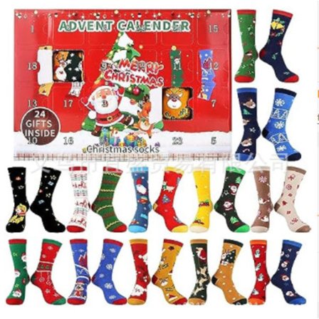 Hot 2025 Sokker Blindboks Adventskalender Jul, 24 Dagers Nedtellingskalender