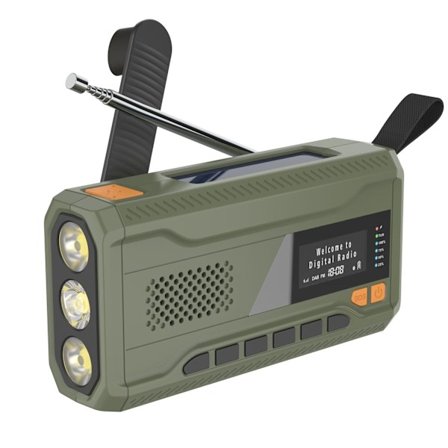 Bærbar Dab/fm-radio, 4000mah Dynamo Solar Radio, Solar Crank Radio, Survival Solar Radio Dab Radio USB-oplader med nødalarm-WELLNGS