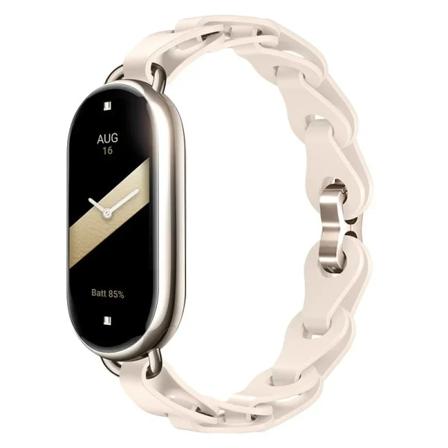 Gummiband för Xiaomi Mi Band 8 Spännearmband i rostfritt stål för Miband 8 NFC Fashion Lady Style Ersättningssilikonband Starlight For Xiaomi Miband 8