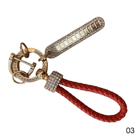 Kristall Anti-tapt Luksus Skinn Bil Nøkkelring Kvinner Menn Gull Sølv Spenne Bil Nøkkelring Holder Telefonnummer Tag Fjernkontroll~05265