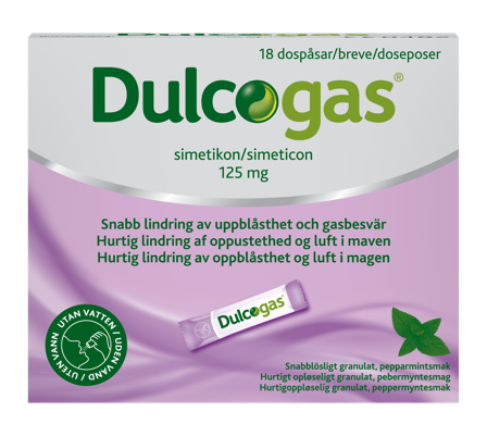 Dulcogas 125mg granulat doseposer 18 stk