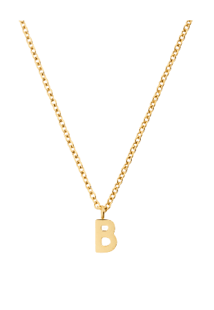 Mockberg Petite Plain Letter B Gold Necklace Smycken & klockor Dam Guld ONESIZE