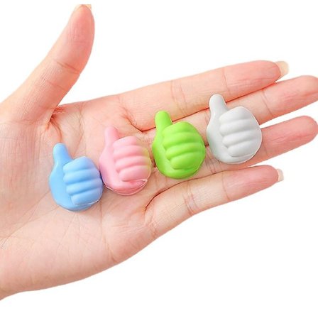 Kreativ Tommel Opp Form Interessant USB-kabler Stativ Veggkrok Klips Holder-Perfekt