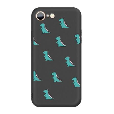 Svart Skal Med Dinosaurier - Iphone 7/8/se 2020 Svart