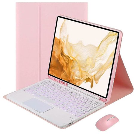 Taustavalaistu näppäimistökuori Galaxy Tab A8 10,5 tuuman (2022) tabletille, irrotettava langaton kosketuslevy-näppäimistö hiirellä, 7 väristä 