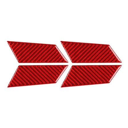 4 stk Panel Trim Deksel Dekorativ Enkel Installasjon Karbonfiber Bil Innvendig Dørhåndtak Skål Rød Panel Klistremerke For Porsche Macan 2014-2021