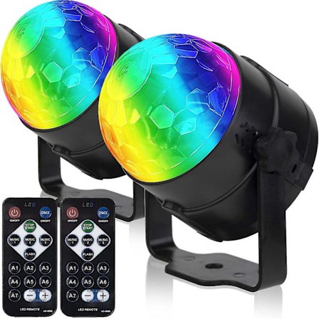 Pack Bärbar Ljudaktiverad Fjärrkontroll Festljus Usb-kontakt Dj-belysning Rgb Discokula Bil Stroboskopljus Dansrum Halloween Jul Fest